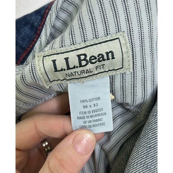 L.L. Bean Jeans Mens Blue Denim Natural Fit High Rise Pockets Cotton Size 36x32 - Picture 12 of 14